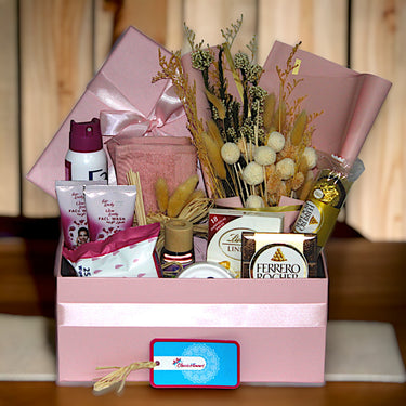 Beauty and Indulgence Set, Fa Deo Spray, Nivea Cream, Fair and Lovely Face Wash, Best Gift For Her, Pink Box
